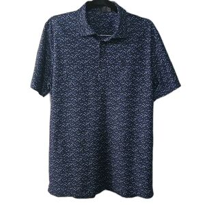 G/FORE Men's Size XL Polo Golf Performance Navy Floral Print Shirt‎